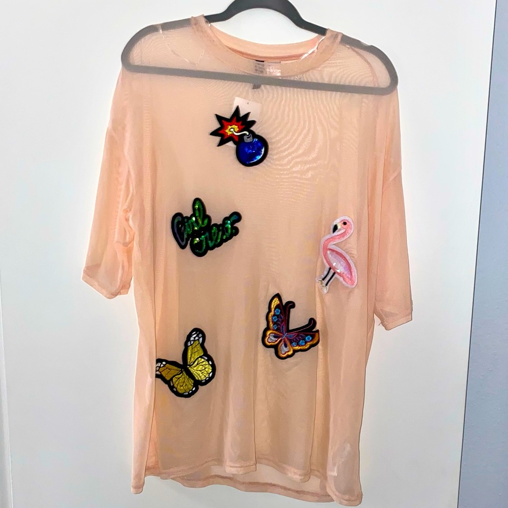 Pink H&M mesh tee - Picture 2 of 2